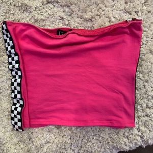 Pink checkered sides tube top